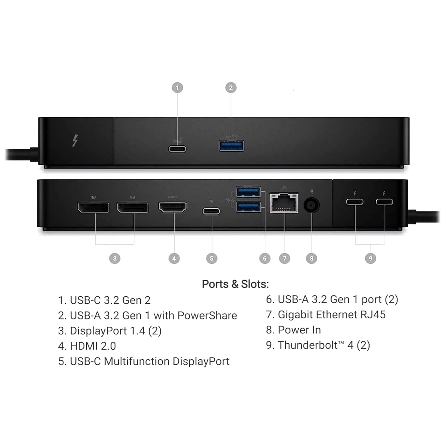 Dell WD22TB4 Thunderbolt 4 Dockingstation inkl. 180W Netzteil 2. Wahl
